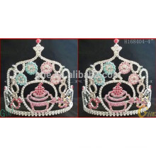 El desfile corona la tiara, la tiara de la boda y la corona, la corona barata de la tiara del rhinestone